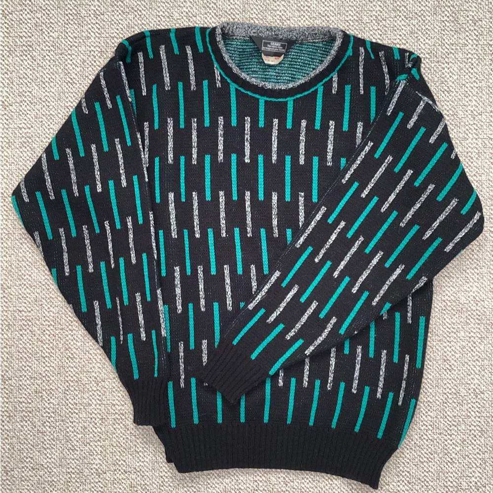 Vintage Sears Abstract Design Crewneck Sweater, Size M